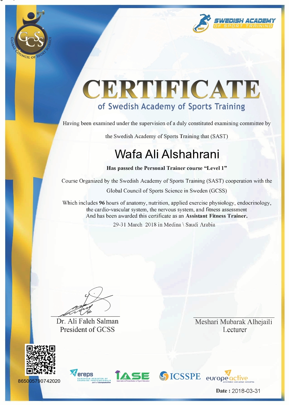 WAFA ALI ALSHAHRANI 